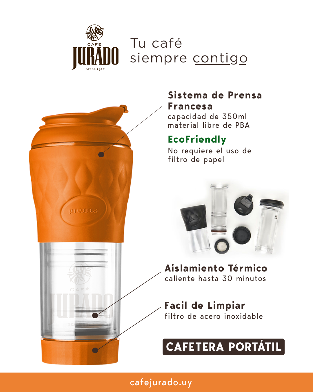 Promo: Cafetera Prensa Francesa Portátil + Café Arábica - Imagen 3